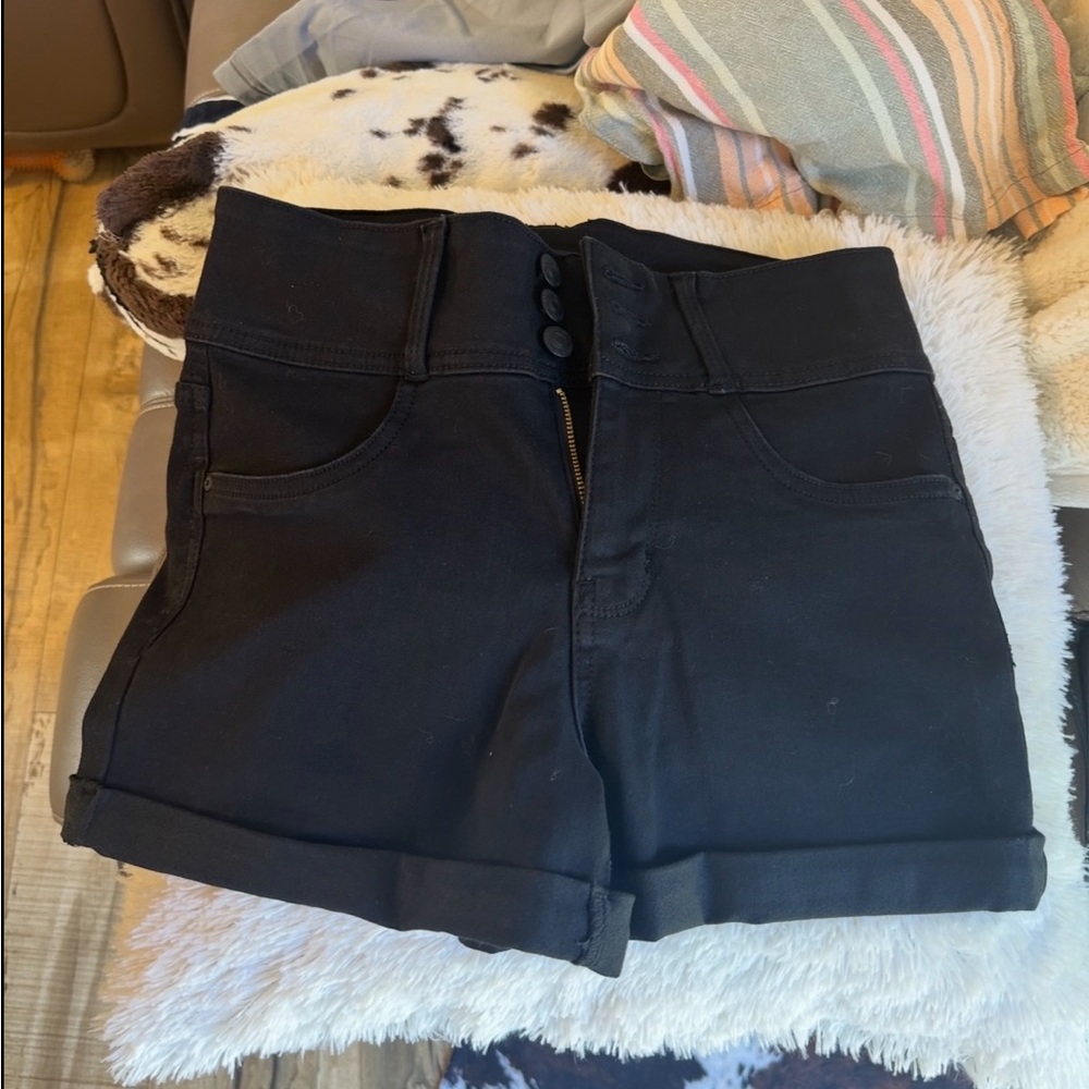 Wallflower High Waist Black Women's Shorts